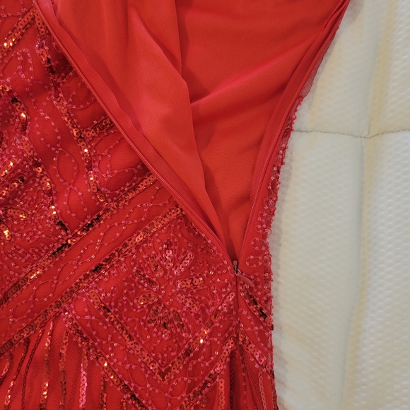 Red sequin flapper dress, - Picture 4 of 4